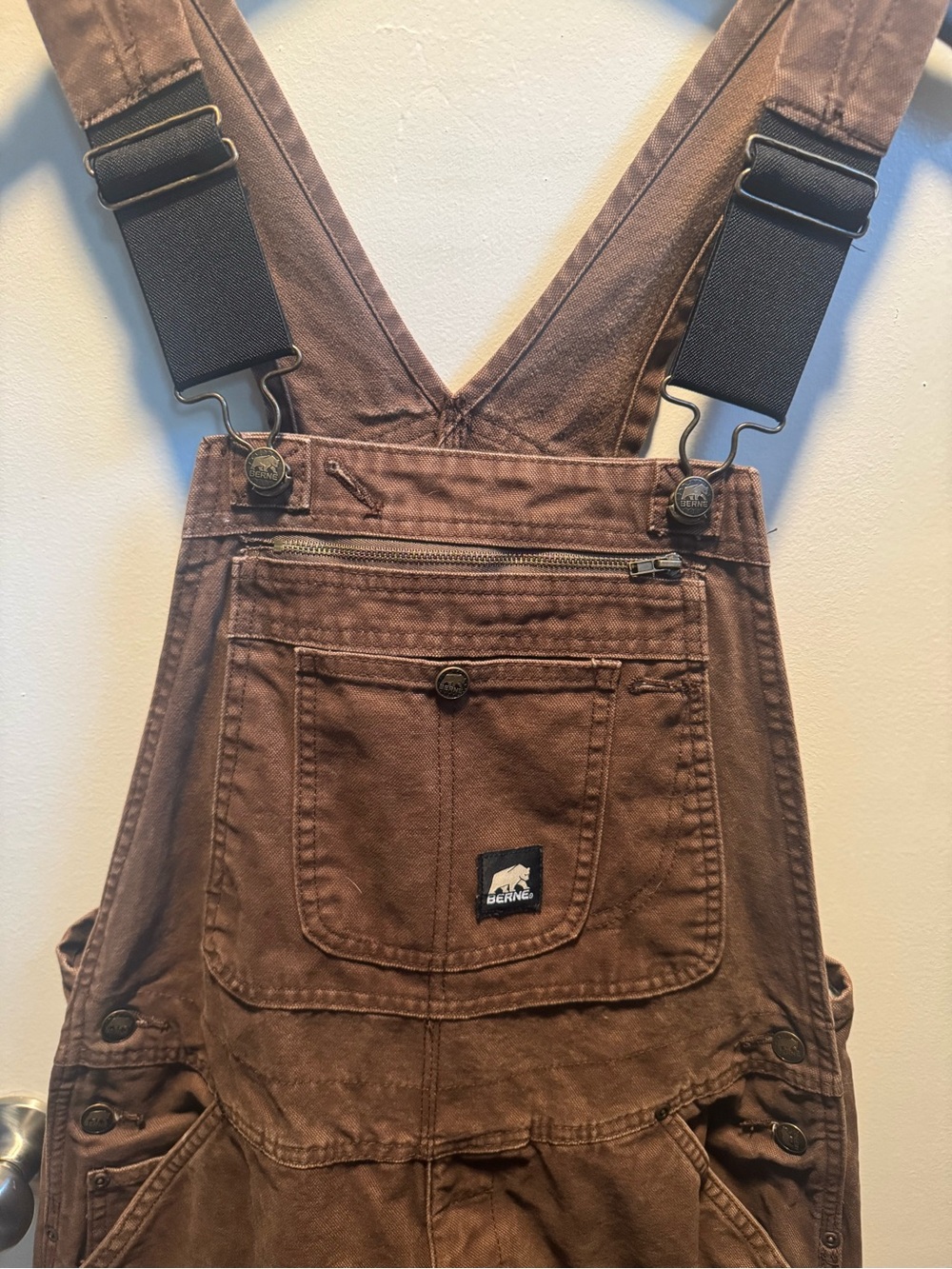 Berne Brown Men's Work Overalls Bib Pants
